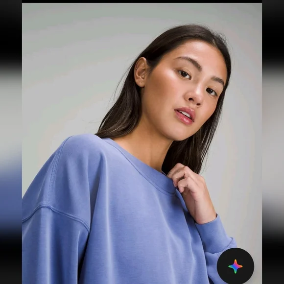 Lululemon Perfectly Oversized Cropped Crew Softstreme Wild Indigo 0 - Picture 3 of 9